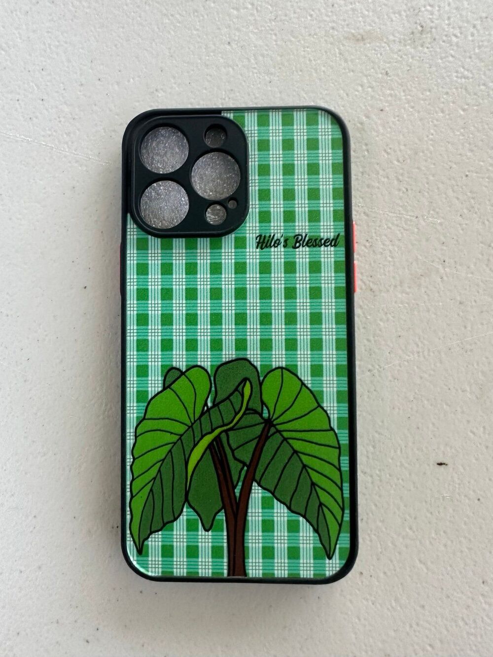 NWOT Hawaiian Hilo's Blessed Green Palaka Kalo Plant iPhone 14 Pro Max Case